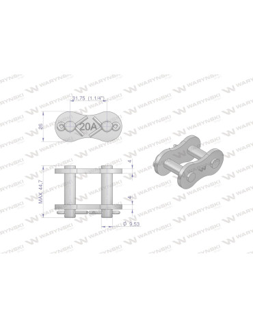 ZAMEK 20A-1 ŁAŃ 
W-Z20A1
Zamek łańcucha wzmocniony Z20A-1 ANSI A 100 (R1 1.1/4) Waryński ( sprzedawane po 5 )
 2