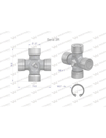 KRZYŻAK 27X74,6 WARYŃSKI
seria wałów 4  W219401 WR219301
 2