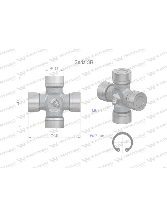 KRZYŻAK 27X74,6 WARYŃSKI
seria wałów 4  W219401 WR219301
