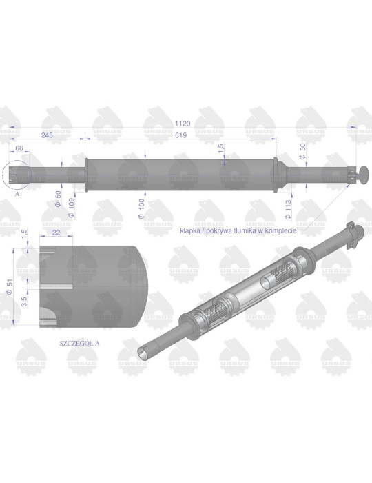 TŁUMIK C-360-3P OEM 1120 Z KLAPKĄ
Tłumik 1120mm 3029104M1 5,2kg MF3 C-3603P (prosty) ORYGINAŁ URSUS
Indeks 3029049PU