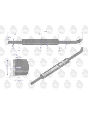TŁUMIK C-360 OKRĄGŁY DŁUGI URSUS OEM
1280mm zakrzywiona końcówka  42102072U 2