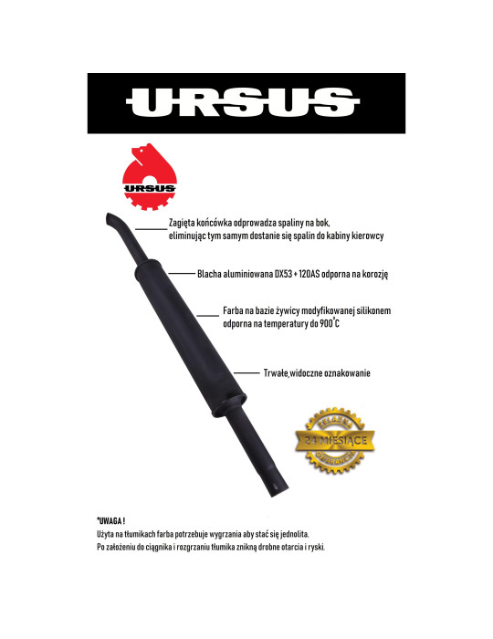 TŁUMIK C-360 OKRĄGŁY URSUS OEM 1140mm
5kg  42102070U
