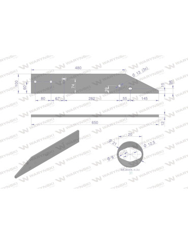 PŁOZA LEWA OVERUM 650MM
Płoza lewa zastosowanie 41659609509 XU Overum stal borowa WARYŃSKI
Indeks W-96095 2