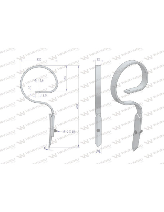 ZĄB AGREGATU PROSTY 10X32 480MM
W-1417000033
Ząb sprężynowy prosty Francuski 32X10 Waryński
