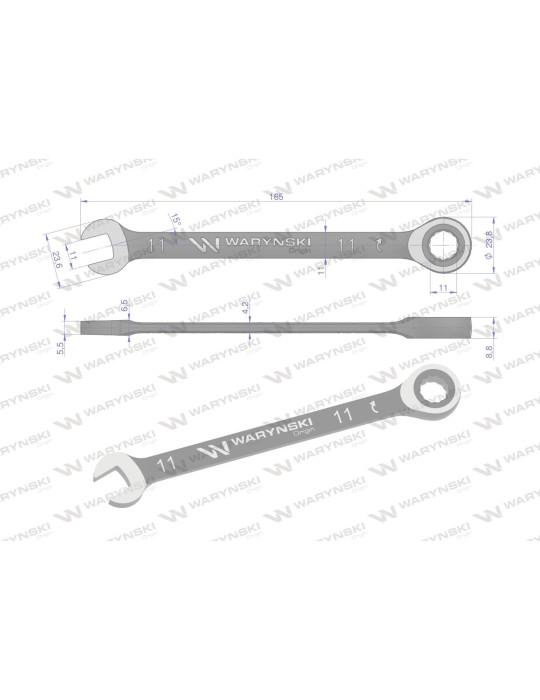 KLUCZ PŁASKO-OCZKOWY 11MM Z GRZECH Waryński
WMK050 72zęby
