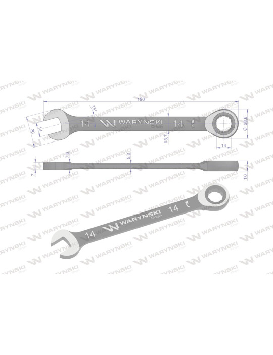 KLUCZ PŁASKO-OCZKOWY 14MM Z GRZECH
WMK053
