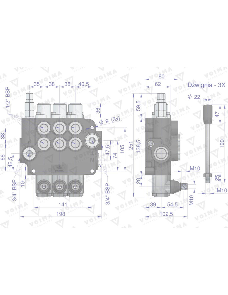 ROZDZIELACZ HYDRAUL.3-SEKC 80L
ROZDZIELACZ3P80
V-R80L-3
