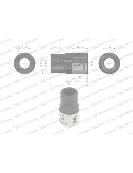 NASADKA SZEŚCIOKĄTNA 1/2"13MM Waryński
WMN020