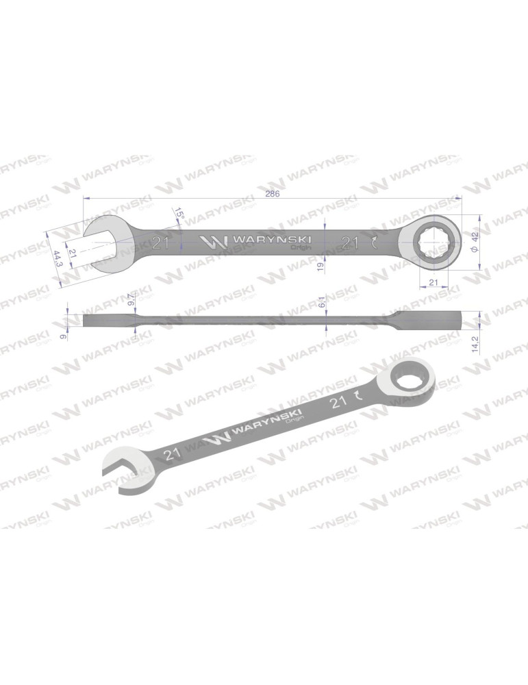 KLUCZ PŁASKO-OCZKOWY 21MM Z GRZECH
WMK060
