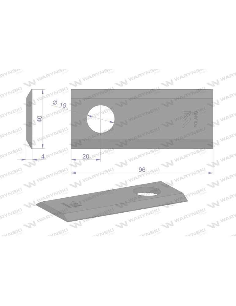 NOŻYK 5036010450 96X40X4X19
waryński   WKR96X40X4