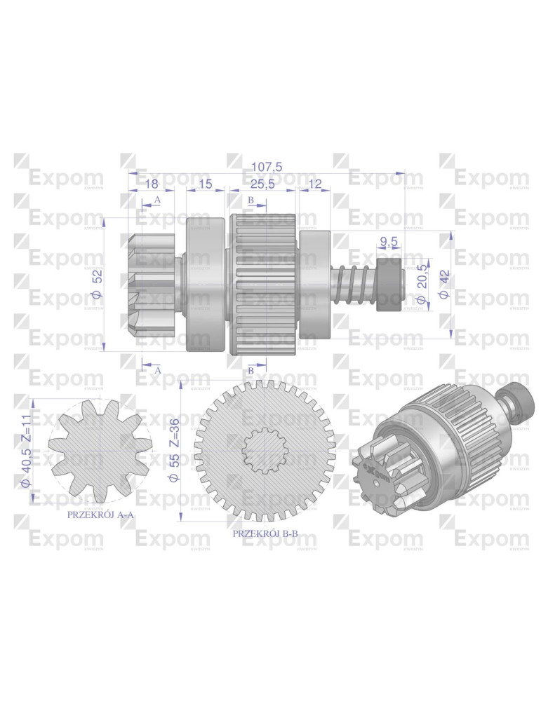 ZESPÓŁ 71521300 SPRZEG RED 
71521300EX 
71521300 
sprzęgający rozrusz. z redukt. c330 360 385 zetor
11z    123707003