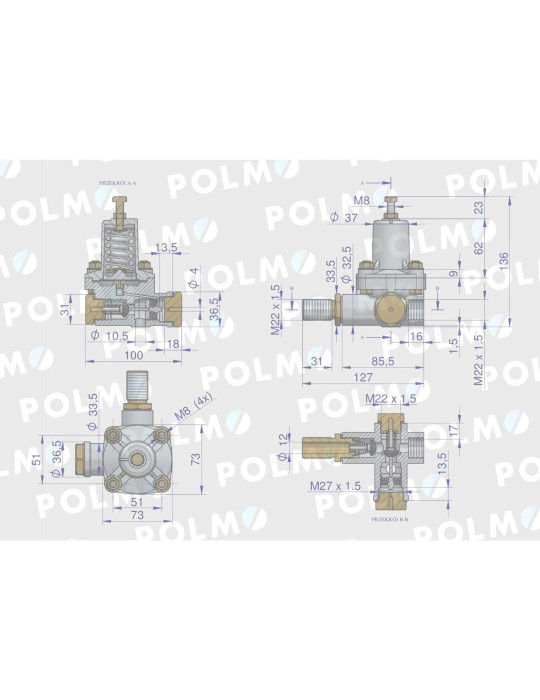 REGULATOR CIŚNIENIA POWIETRZAPOLMO
ciśnienia 50569050
 AR 010319 BORIMEX      też w krampie
psikacz
