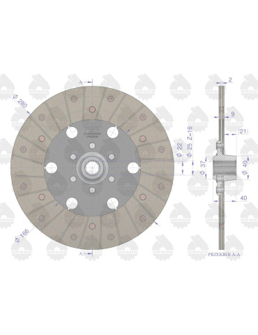 TARCZA SPRZĘGŁA I ZETOR 3011-5011 
30011191
49011175 sprzegła I-st
 zetor major, 5011   fi 280mm z-16 2
