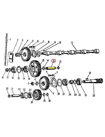 Oś 50504210
koła poś.rozrządu  górnego  950421
do KN-4 2