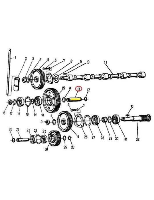 Oś 50504210
koła poś.rozrządu  górnego  950421
do KN-4