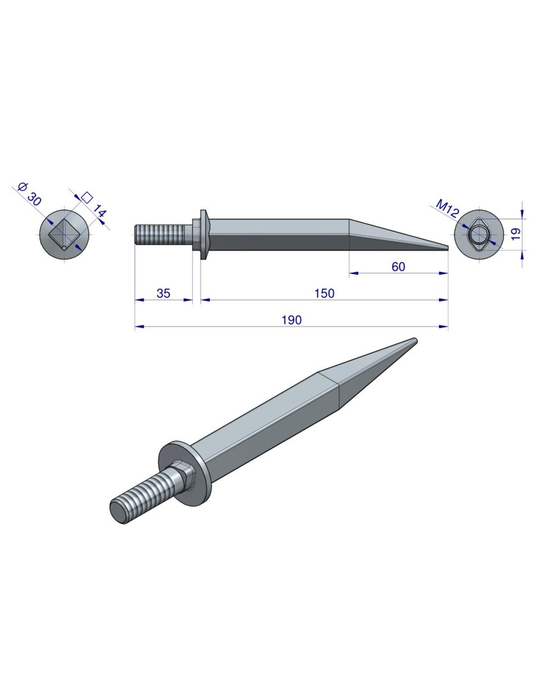 ZĄB BRONY M12 
BNP14
na nakrętkę M12
AR140252
