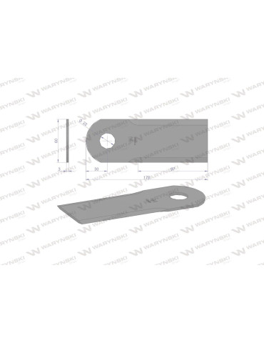 Nóż ruchomy Żukowo szeroki
WRR170x60x3
ruchomy duży do Żukowa stary typ szersze 
szer. 60mmx170 fi22  AR 301169 2