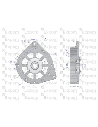 TARCZA PRZEDNIA ALTERNATORA120E
3665000 PRZEDNIA 
EX-254500EX

Sw400
 2