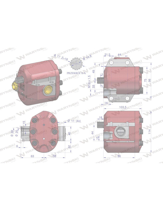 POMPA HYDR WAR 39L/MIN
W-46546310W
C-360
Waryński
46446001
46546310
69114610
69114610 46546310 954631 67114610
zetor 7011