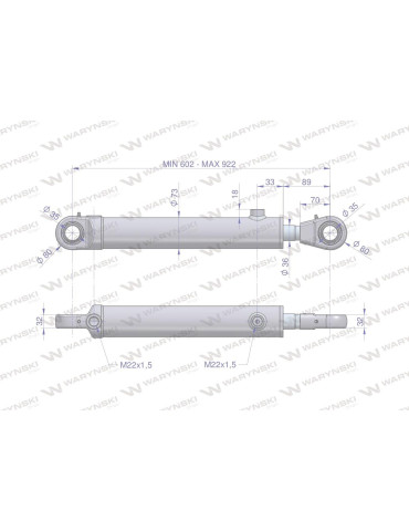 CYLINDER TUR CHWYTAKA 2-STR. 
7210120053
Cylinder hydrauliczny, siłownik dwustronny CJ2*63/36*320z+KT2 chwytak TUR... 2