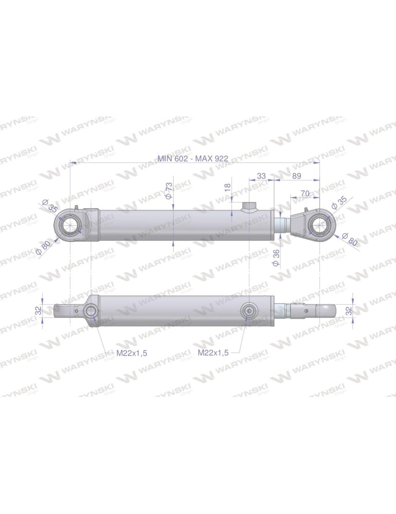 CYLINDER TUR CHWYTAKA 2-STR. 
7210120053
Cylinder hydrauliczny, siłownik dwustronny CJ2*63/36*320z+KT2 chwytak TUR...