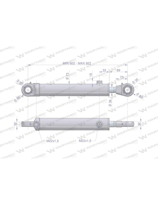 CYLINDER TUR CHWYTAKA 2-STR. 
7210120053
Cylinder hydrauliczny, siłownik dwustronny CJ2*63/36*320z+KT2 chwytak TUR...