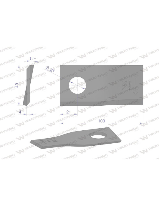 NÓŻ 100X48X4 PRAWY FI21 434978 POTTINGER
Nóż, nożyk kosiarka 100X48X4X21 prawy zastosowanie 434978 Pottinger WARYŃSK...