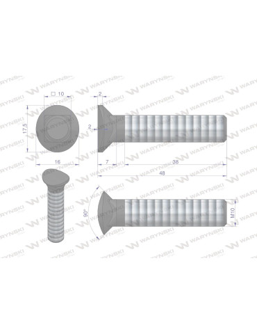 ŚRUBA M10X48 LEMIESZOWA PÓŁOKR.
Indeks W-243881048
Śruba kpl. redliczkowa półokrągła M10x48 mm kl. 8.8 Waryński ( s... 2