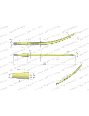 ZĄB ŁADOWACZA TUR 680MM ŁUKOWY
Indeks W9132-680K

Ząb ładowacza wygięty zamykający L- 680 mm chwytak (krokodyl) za... 2
