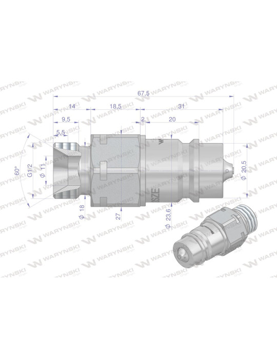SZYBKOZŁĄCZE HYDR. WTYCZKA 1/2"BSP GZ
Indeks WIAR12SZE
Szybkozłącze hydrauliczne wtyczka G1/2"BSP gwint zewnętrzny...