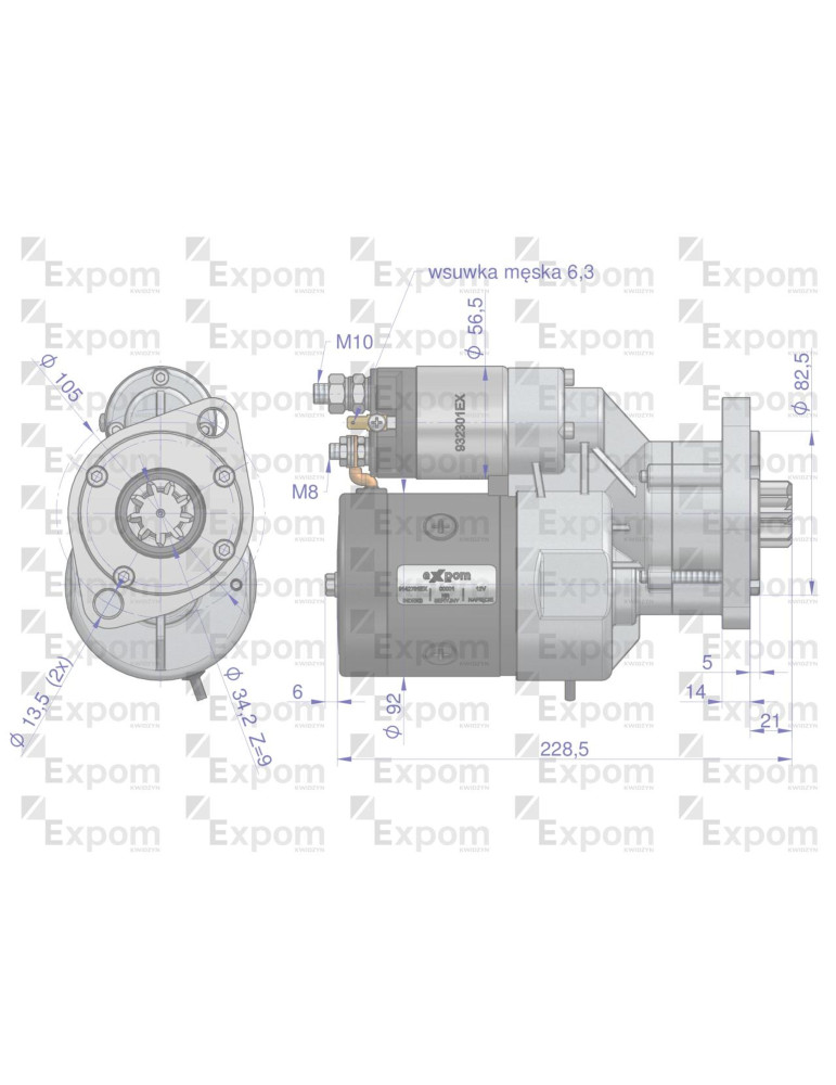 ROZRUSZNIK C-328 Z REDUKTOREM
Rozrusznik z reduktorem typu Magneton 9142781 Ursus C-328 Claas Deutz Blue Line EXPOM...