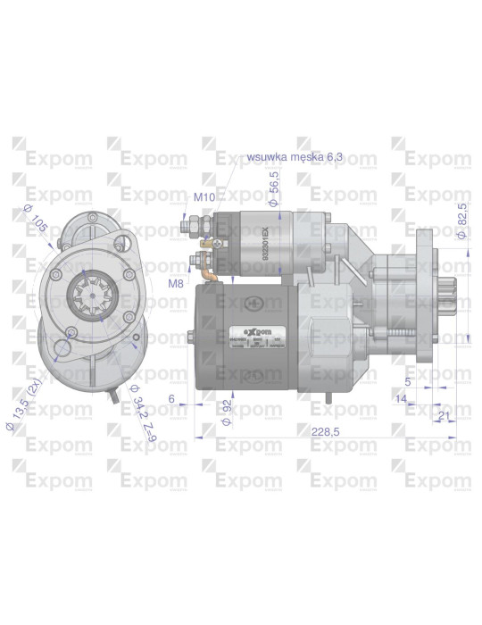 ROZRUSZNIK C-328 Z REDUKTOREM
Rozrusznik z reduktorem typu Magneton 9142781 Ursus C-328 Claas Deutz Blue Line EXPOM...