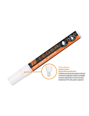 MARKER BUDOWALNY BIAŁY 2,5MM
T-W-NBMAR004

Marker budowlano - przemysłowy - biały (końcówka okrągła 2.5 mm. tusz b... 2