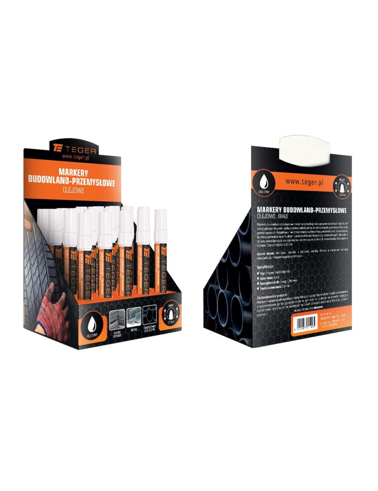 MARKER BUDOWALNY BIAŁY 2,5MM
T-W-NBMAR004

Marker budowlano - przemysłowy - biały (końcówka okrągła 2.5 mm. tusz b...