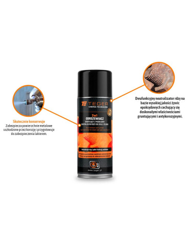 ODRDZEWIACZ GRUNTUJACY Z PODKŁADEM
Odrdzewiacz gruntujący z podkładem - neutralizator rdzy do stali i żeliwa 2w1, 40... 2
