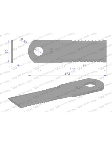 NÓŻ SIECZKARNI 173X50X4 FI20 LEXION
755784.0 
Nóż, obrotowy rozdrabniacz słomy sieczkarnia uzębiony 173x50x4mm otwó... 2