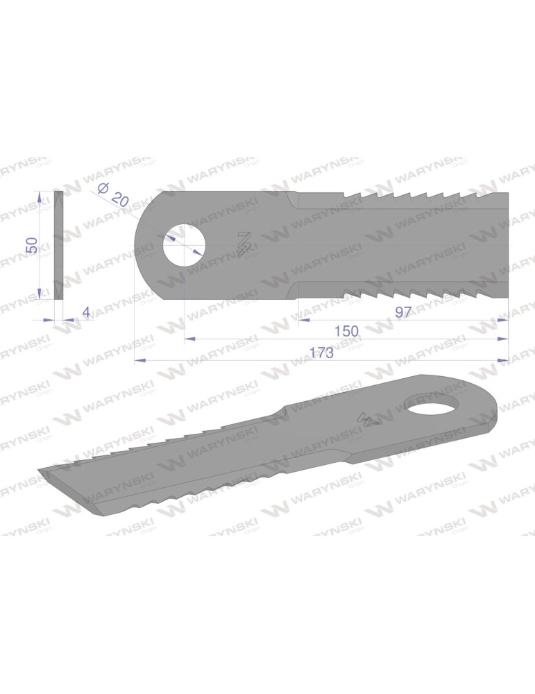 NÓŻ SIECZKARNI 173X50X4 FI20 LEXION
755784.0 
Nóż, obrotowy rozdrabniacz słomy sieczkarnia uzębiony 173x50x4mm otwó...