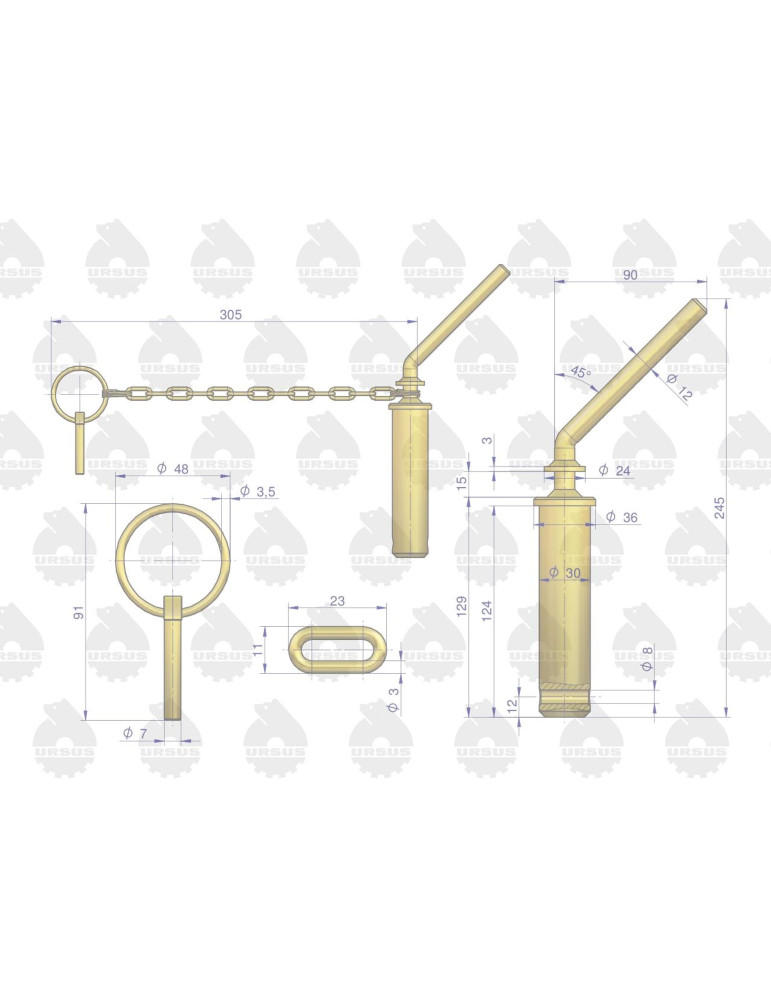 SWORZEŃ FI30MM ZACZEPU TRANSP
C-360 zaczep rolniczy, zaczp przedni
C-330 MF255 C385 Zaczep przedni i tylny
 423701...