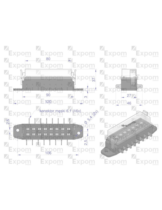 SKRZYNKA BEZP. 8X UNI
SB8UEX
skrzynka bezpieczników
Skrzynka bezpieczników 8-krotna uniwersalna na bezpieczniki pł...