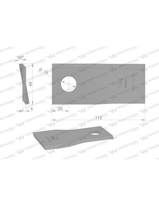 NÓŻ 112X48X4 FI19 LEWY139888 KRONE
WKR112X48X4L
NOŻYK 139888 KRONE LEWY
giety  112 x 48 x 4, O 19,
 Kosiarki Fell...