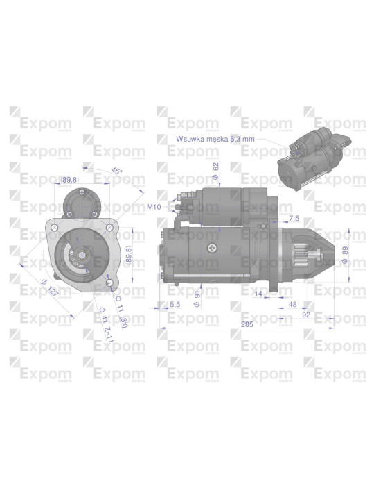 ROZRUSZNIK ZETOR 12V 11Z EXPOM 
Rozrusznik typ Iskra AZE4230 EXPOM eu
Indeks MS235EX
pasuje C-360  r11a
9142722,6...