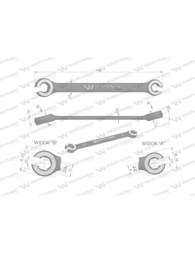 KLUCZ PŁASKO-OCZKOWY OTWARTY 8X10MM Waryński
WMK130 do przewodów