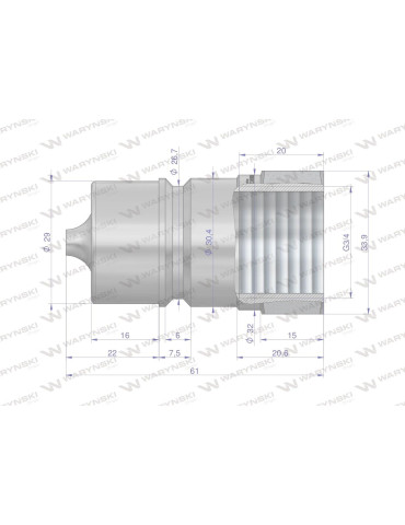 SZYBKOZŁĄCZE HYDR. WTYCZKA G3/4"BSP
Szybkozłącze hydrauliczne wtyczka G3/4"BSP gwint wewnętrzny ISO 7241-A Waryński
... 2