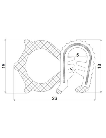 USZCZELKA SZYBY / DRZWI ZBROJONA
 T29
Uszczelka na listwę drzwi. grubość 1-4 mm T-29 (sprzedawane po 25)
Indeks TD... 2