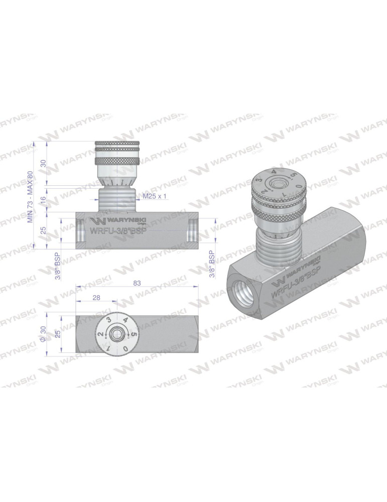 ZAWÓR DŁAWIĄCO-ZWROTNY 3/8"
WRFU-3/8BSP
Dławienie działa tylko w jednym kierunku. W kierunku przeciwnym wbudowany z...