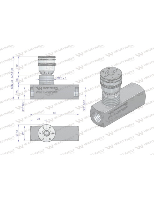 ZAWÓR DŁAWIĄCO-ZWROTNY 3/8"
WRFU-3/8BSP
Dławienie działa tylko w jednym kierunku. W kierunku przeciwnym wbudowany z...