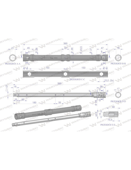 Klucz krzyżowy składany do kół Waryński
Indeks WMK009
Klucz krzyżowy składany 1/2 cala z integralnymi nasadkami 17,...