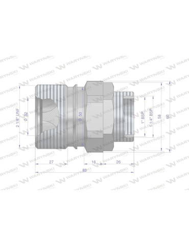 SZYBKOZŁĄCZE HYDR. MOTYL GNIAZ 1"
Szybkozłącze hydrauliczne skręcane (motylkowe) gniazdo G1"BSP gwint wewnętrzny 250... 2