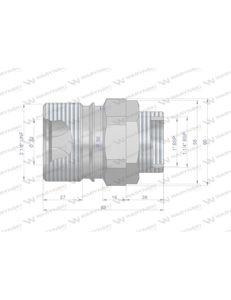 SZYBKOZŁĄCZE HYDR. MOTYL GNIAZ 1"
Szybkozłącze hydrauliczne skręcane (motylkowe) gniazdo G1"BSP gwint wewnętrzny 250...