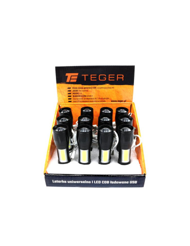 LATARKA UNIWERSALNA LED USB
Latarka uniwersalna LED COB 200 lm ładowana USB sprzedawana po 12 szt w kartoniku ekspoz...